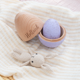 Personalised Fillable Large Wooden Speckled Easter Egg / Hollow Egg