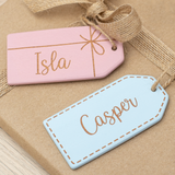 Personalised Wooden Christmas Gift Tag (custom colour)