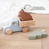 Personalised Christmas Truck Wooden Toy With Tree (Custom Colours)
