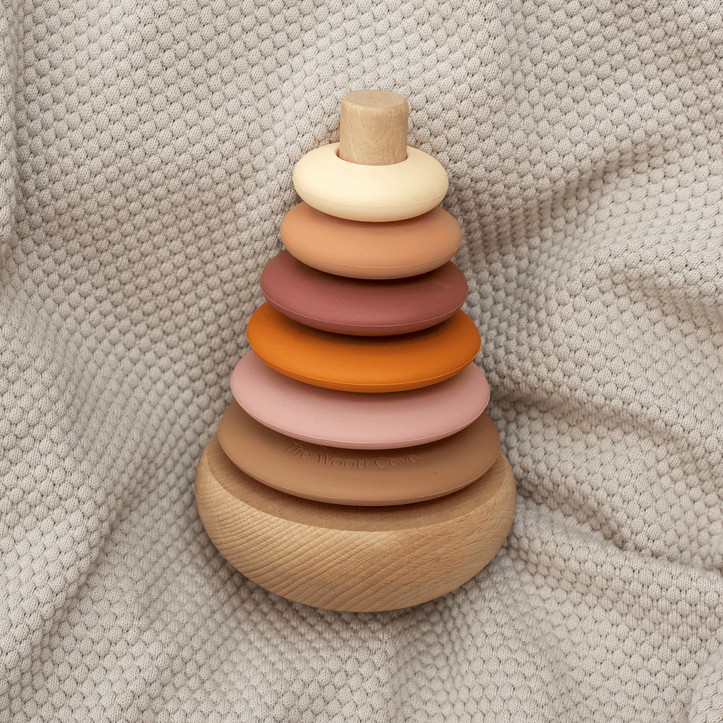 Silicone + Wood Rocking Stacker (Desert)