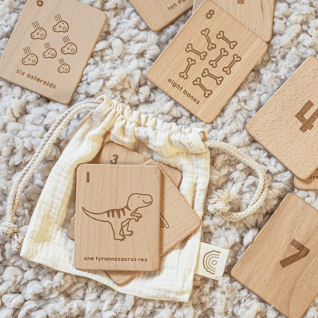 Wooden Number Flashcards (Dinosaur)