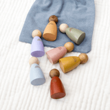 Muted Rainbow Peg Doll Set