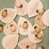 Wooden Number Leaves