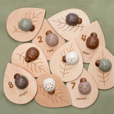 Wooden Number Leaves