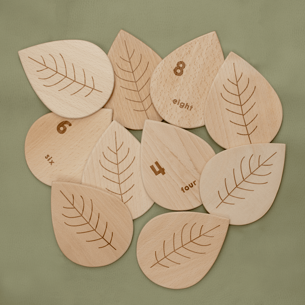 Wooden Number Leaves