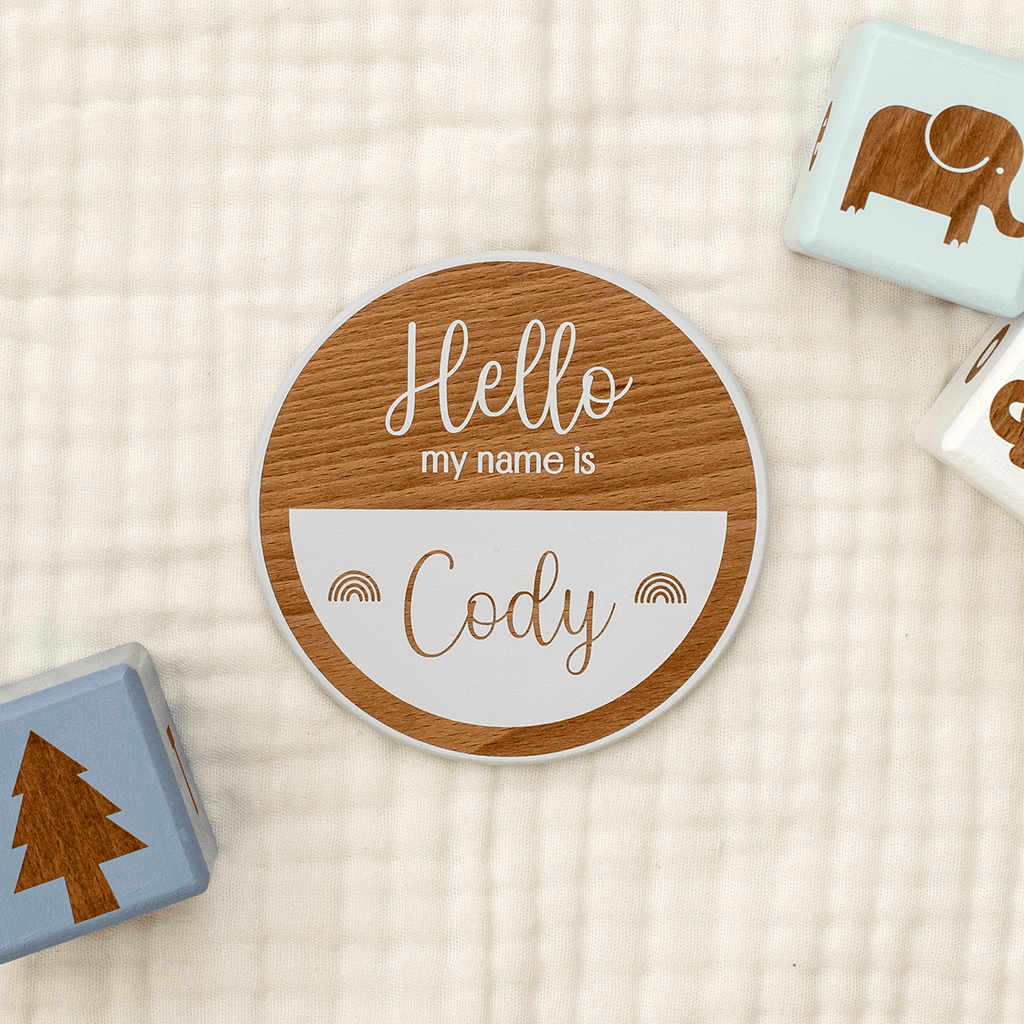 'Hello my name is' Wooden Name Plaque