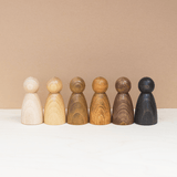 Natural Wooden Peg Doll Set