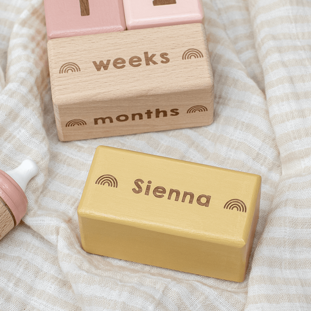Wooden Name Block (to use with our milestone blocks)