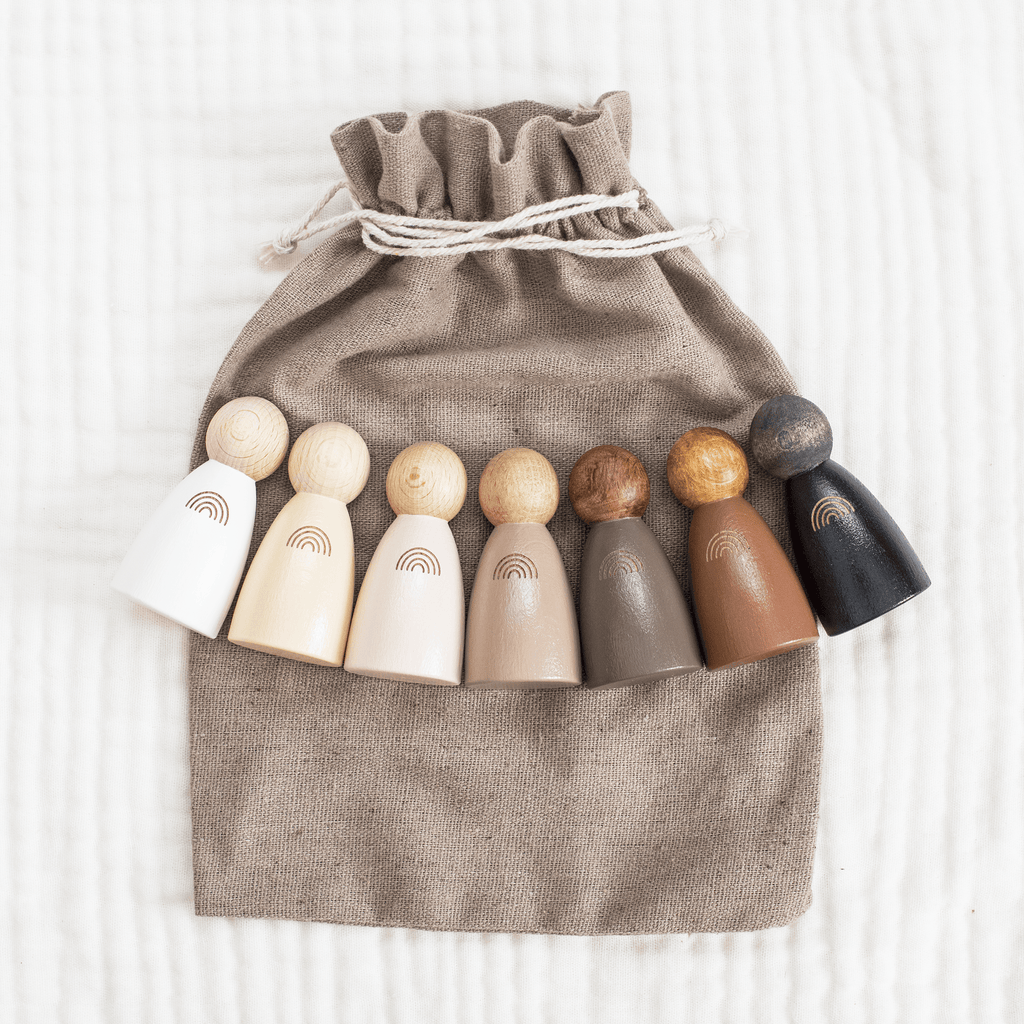 Inclusive Rainbow Peg Doll Set
