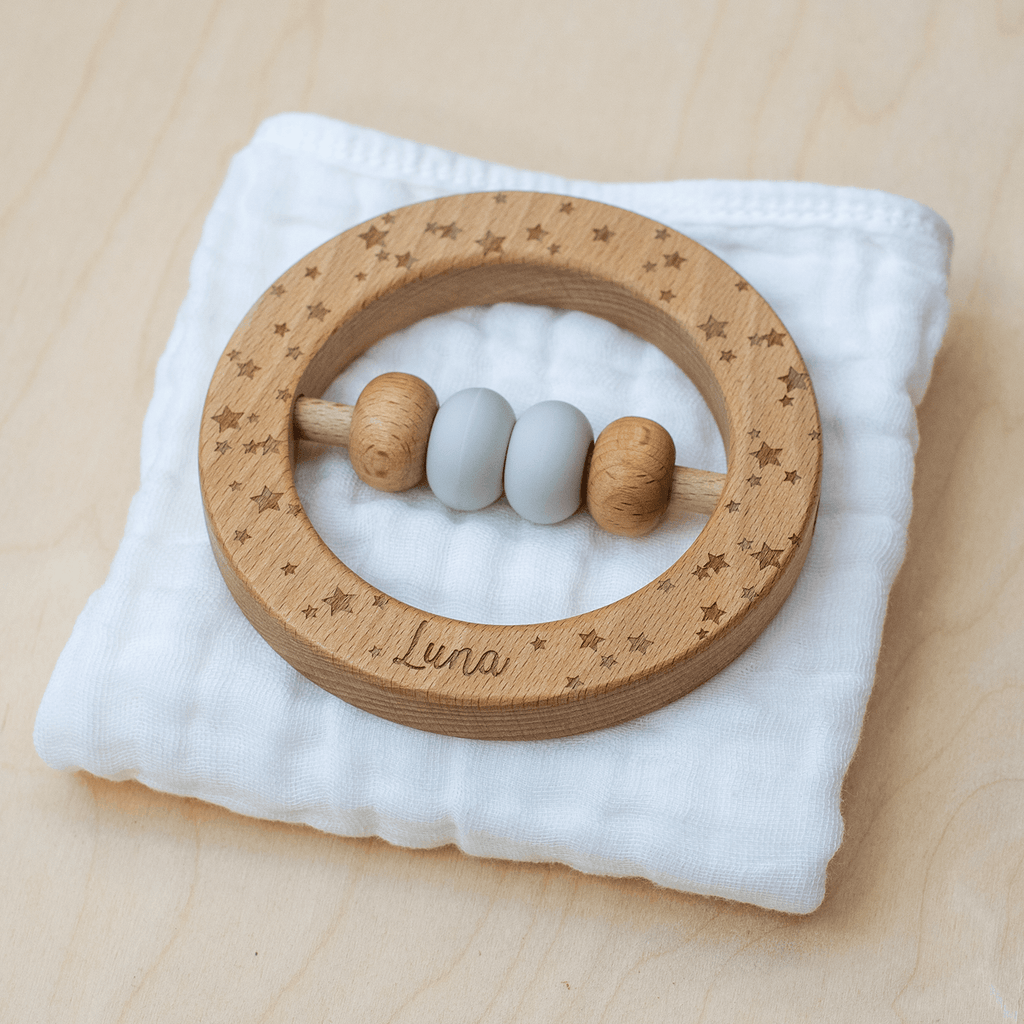 Wooden Ring Rattle (Starburst)