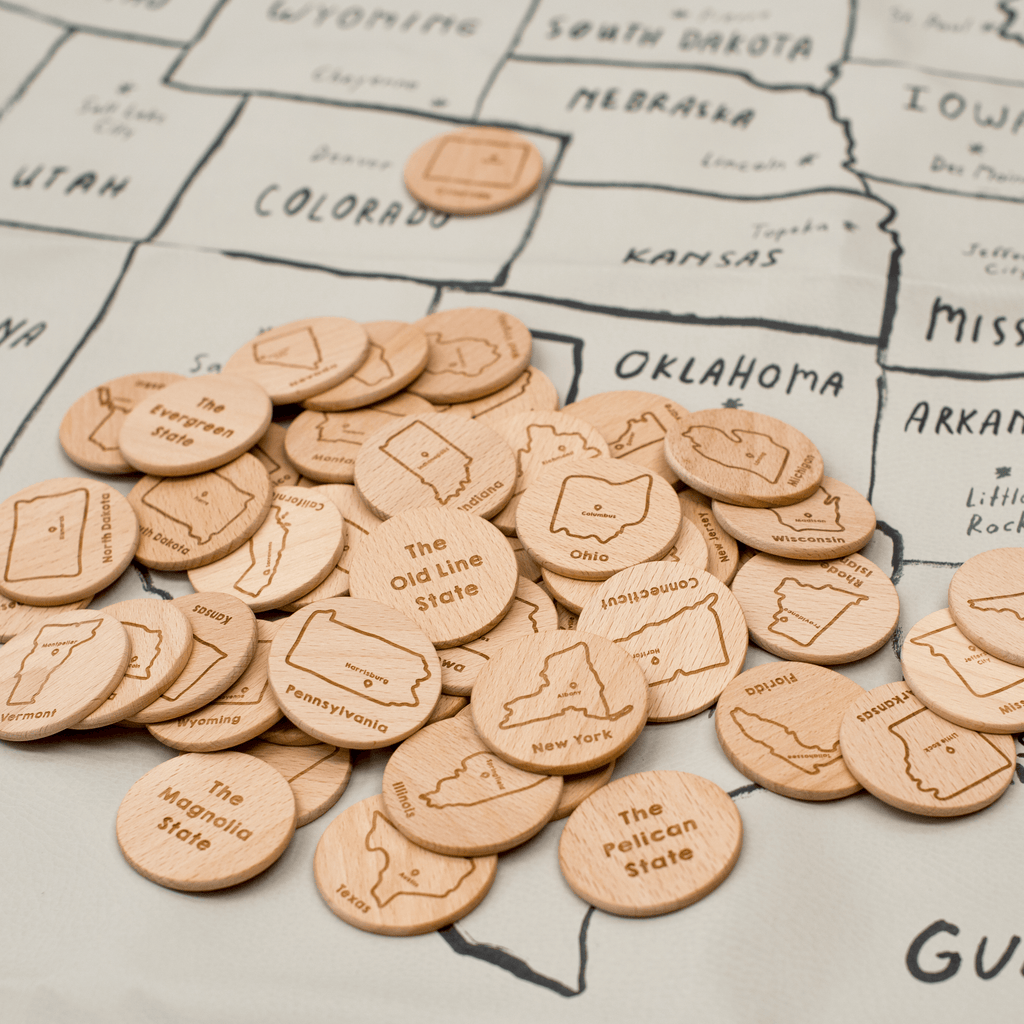 Wooden USA State Coins (to match Gathre mats!)