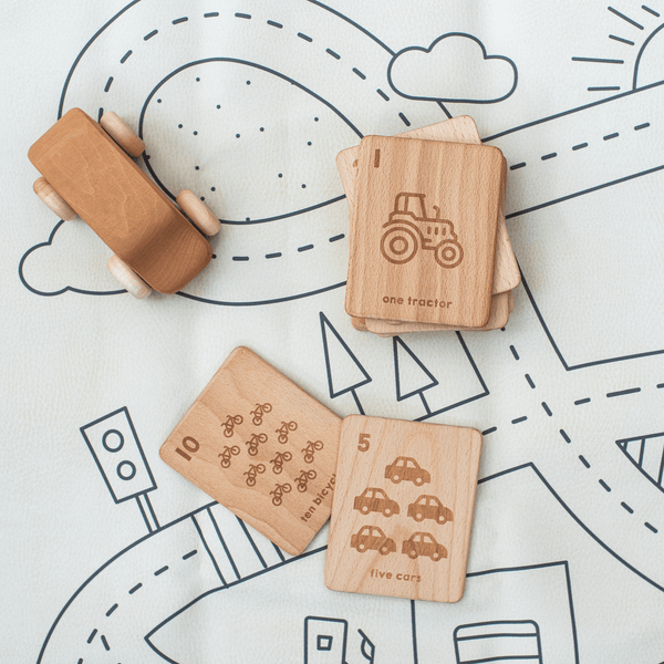Wooden Number Flashcards (Transport)