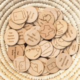 Wooden USA State Coins (to match Gathre mats!)