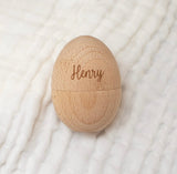 Personalised Raw Little Wooden Hollow Egg