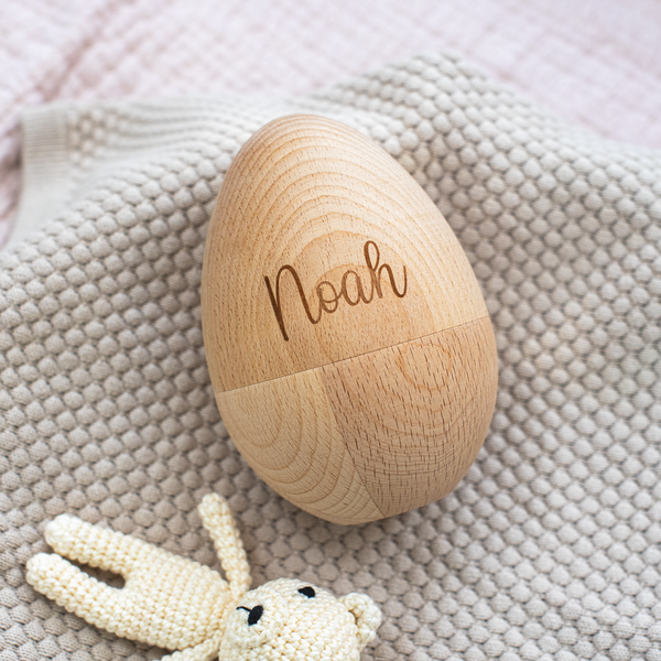 Personalised Fillable Large Wooden Easter Egg (Raw) / Hollow Egg