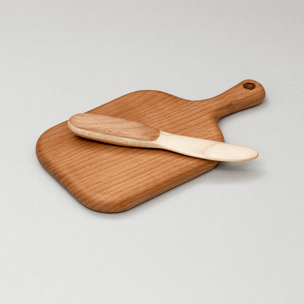 Little Wooden Chopping Board + Knife