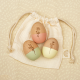 Set of 3 Floral Hollow Wooden Easter Eggs