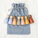 Muted Rainbow Peg Doll Set
